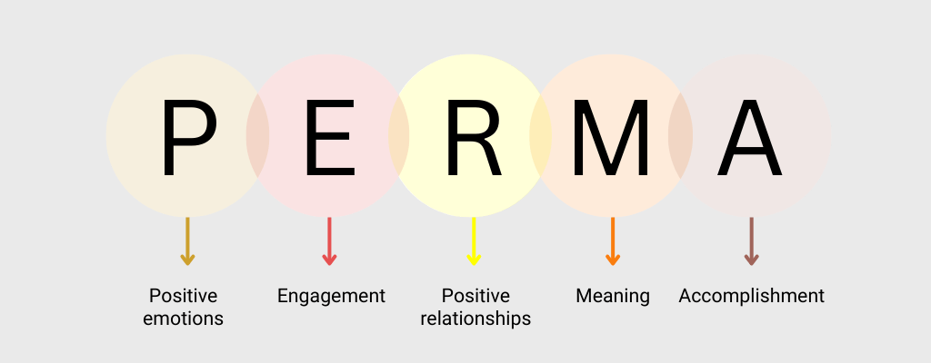 Schaubild PERMA-Modell von Martin Seligman.